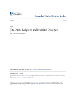The Dalits, Religions and Interfaith Dialogue