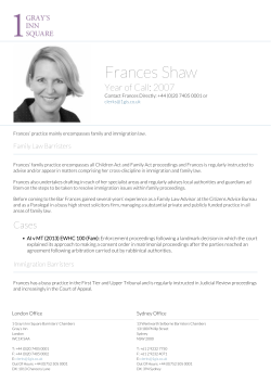 Frances Shaw - 1 Gray`s Inn Square