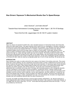Bus Drivers` Exposure To Mechanical Shocks Due To Speed Bumps
