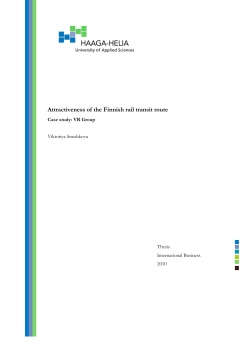 Attractiveness of the Finnish rail transit route