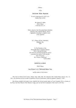 Thirteenth Maine Regiment - 13th Maine Infanrty Home Page