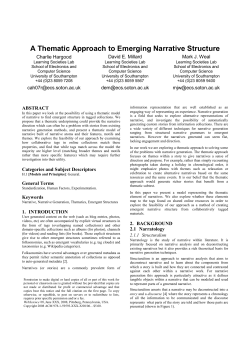 A Thematic Approach to Emerging Narrative Structure