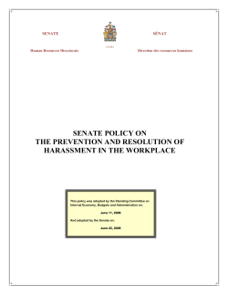 senate policy on the prevention and resolution