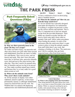the park press - Shubenacadie Wildlife Park