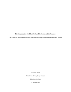 The Organization for Black Cultural Inclusion and Fabulation: