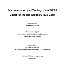 Documentation and Testing of the WEAP Model for the Rio Grande