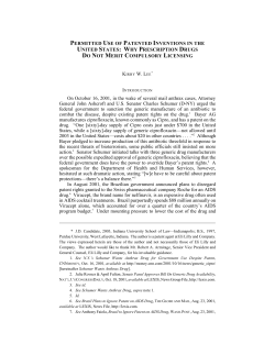 Permitted Use of Patented Inventions in the United States