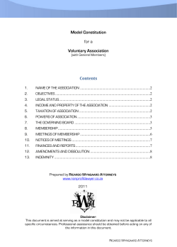 Model Constitution for a Voluntary Association