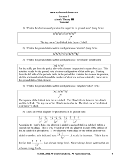 Lecture 3 Atomic Theory III Tutorial