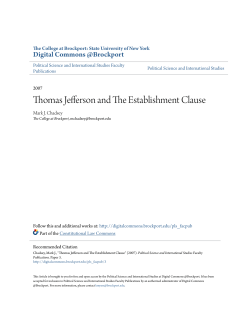 Thomas Jefferson and The Establishment Clause