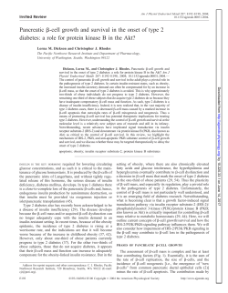 Pancreatic &beta;-cell growth and survival in the onset of type 2 diabetes