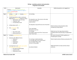 Sentence Level Objectives - Boxford CEVC Primary School