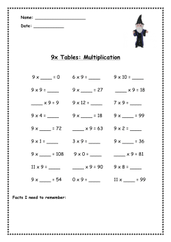 Multiplication x 9