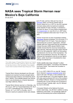 NASA sees Tropical Storm Hernan near Mexico`s Baja