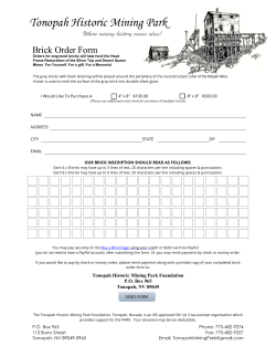 Brick Order Form - Tonopah Historic Mining Park