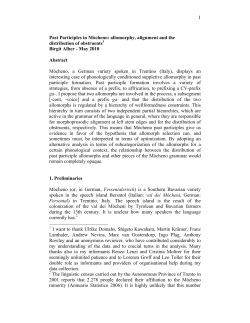 1 Past Participles in M&ograve;cheno: allomorphy, alignment and the