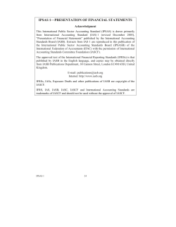 ipsas 1&mdash;presentation of financial statements