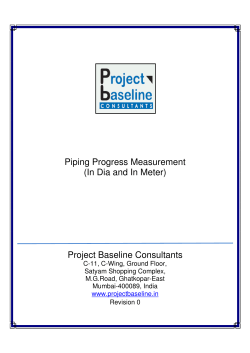 Piping Progress Measurement (In Dia and In Meter) Project Baseline