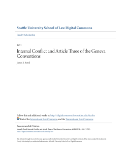 Internal Conflict and Article Three of the Geneva Conventions