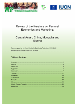 Review of the Literature on Pastoral Economics