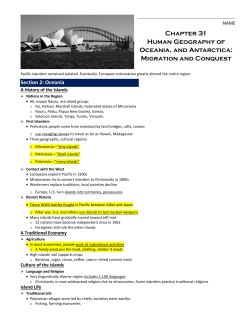 Chapter 31 Human Geography of Oceania, and Antarctica: Migration