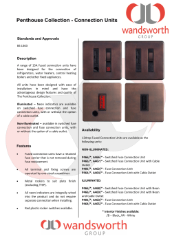 Penthouse &ndash; Fuse Connection Units Data Sheet