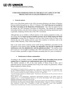 Advocacy sull`apolidia