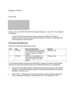 Official Information Act Response 20160183