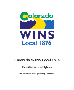 Colorado WINS Local 1876 Constitution and Bylaws