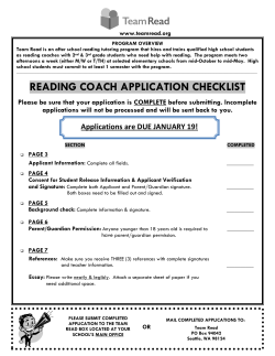 16-17 Reading Coach Application 2nd Semester