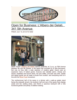 Open for Business: L`Albero dei Gelati, 341 5th Avenue
