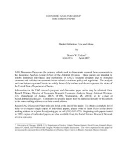 Market Definition: Use and Abuse - The University of Chicago Booth