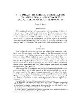 The Impact of School Desegregation on Aspirations, Self