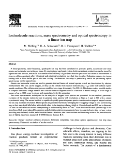 Ion/molecule reactions, mass spectrometry and optical