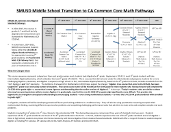 SMUSD Middle School Transition to CA Common Core Math