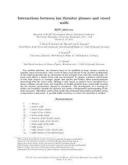 Interactions between ion thruster plumes and vessel walls