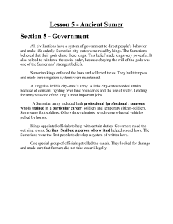 Lesson 5 - Ancient Sumer Section 5 - Government