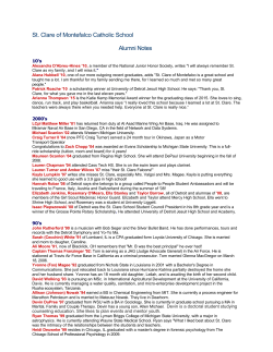 St. Clare of Montefalco Catholic School Alumni Notes