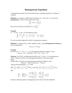 Homogeneous Equations