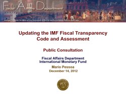 How FAD is implementing the MTS - Presentation for Mr. Lipsky`s