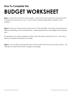budget worksheet - Penny Pinchin Mom