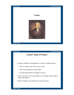 Locke Locke`s State of Nature