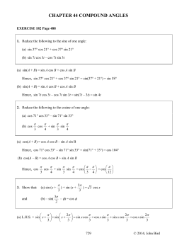 CHAPTER 44 COMPOUND ANGLES