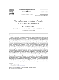 The biology and evolution of music: A comparative perspective