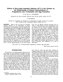 Effects of Sex-Linked Imperfect Albinism (s?l`s) in the Chicken on the