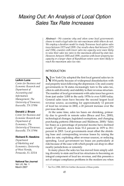 Maxing Out: An Analysis of Local Option Sales Tax Rate Increases