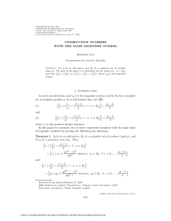 CONSECUTIVE NUMBERS WITH THE SAME LEGENDRE SYMBOL