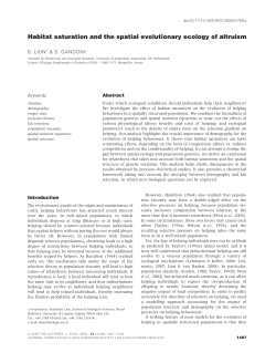 Habitat saturation and the spatial evolutionary ecology of altruism