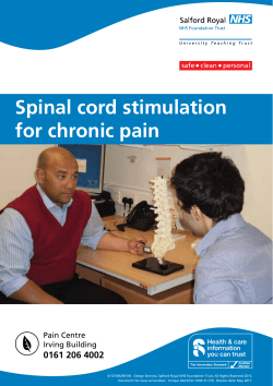Spinal cord stimulation for chronic pain