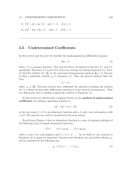 3.5 Undetermined Coefficients